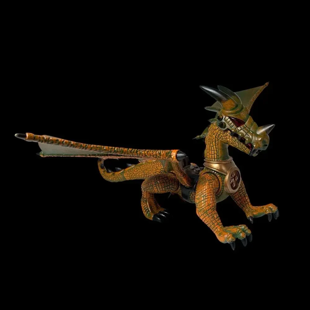 Vtg Mega Bloks Dragon Green Orange Articulated Winged Fantasy Toy Figure